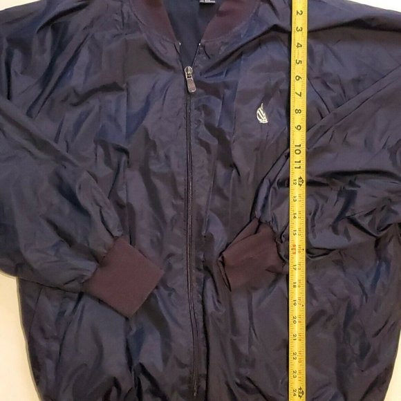 VINTAGE 90's Nautica Spell out Windbreaker/Bomber Jacket zip up Blue Men's L XL - Picture 6 of 10